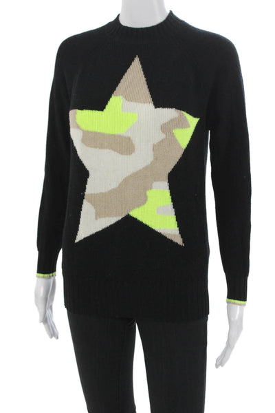 WISPR Womens Black Camouflage Star Cotton Crew Neck Pullover Long Sleeve Size S