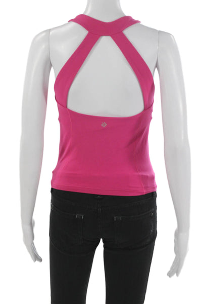 Athleta Womens Halter Tank Pink Nylon Sleeveless Size XS