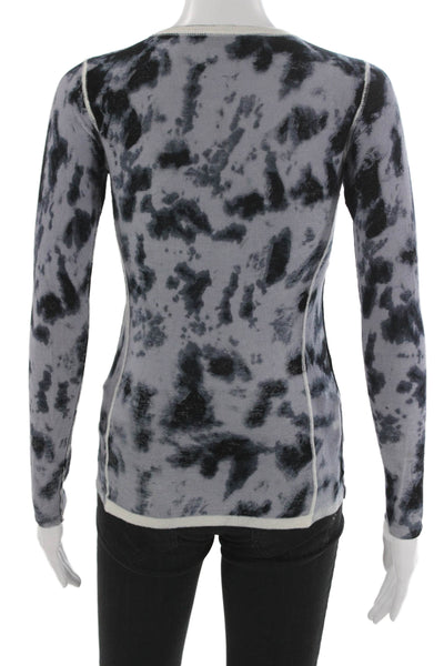 Kokun Womens Basic Tie-Dye Bamboo Long Sleeve Round Neck T-Shirt Size S