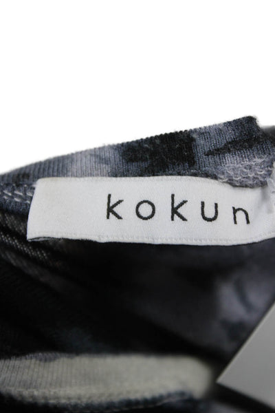 Kokun Womens Basic Tie-Dye Bamboo Long Sleeve Round Neck T-Shirt Size S