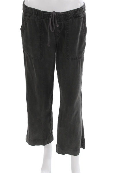 Bella Dahl Women Cropped Tencel Pants Gray Pull On Size XS