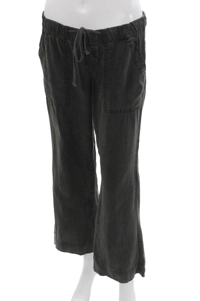 Bella Dahl Women Cropped Tencel Pants Gray Pull On Size XS
