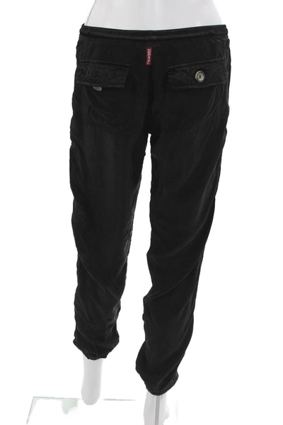 Hard Tail Womens Jogger Pants Black Cupra Drawstring Inseam 26 Size S