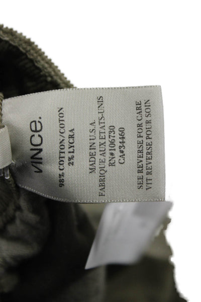 Vince Women Ankle Pants Green Cotton Button Size 27