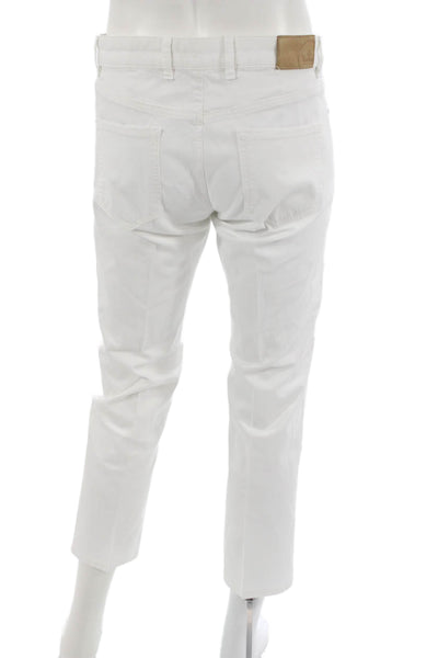 Peter Millar Mens Cropped Jeans White Cotton Button Size 34