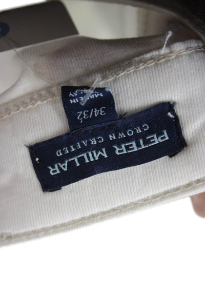 Peter Millar Mens Cropped Jeans White Cotton Button Size 34