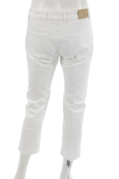 Peter Millar Mens Cropped White Cotton Blend Jeans Button Size 33