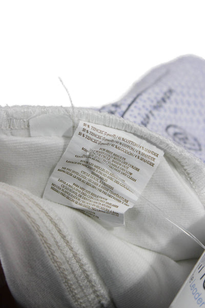 Peter Millar Mens Cropped White Cotton Blend Jeans Button Size 33