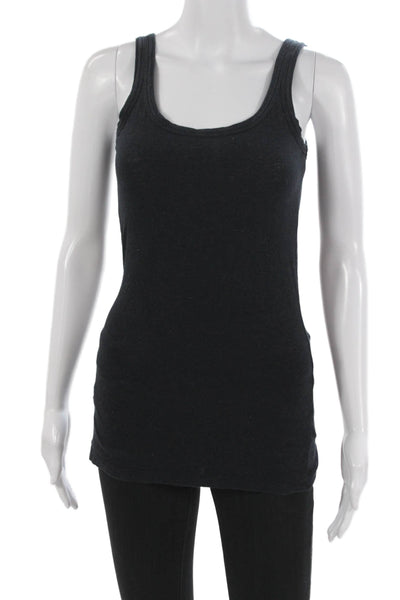 Theory Womens Basic Cotton Scoop Neck Sleeveless Tank Black Size M