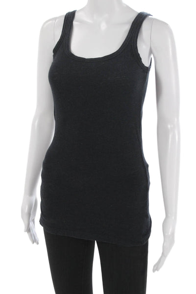 Theory Womens Basic Cotton Scoop Neck Sleeveless Tank Black Size M