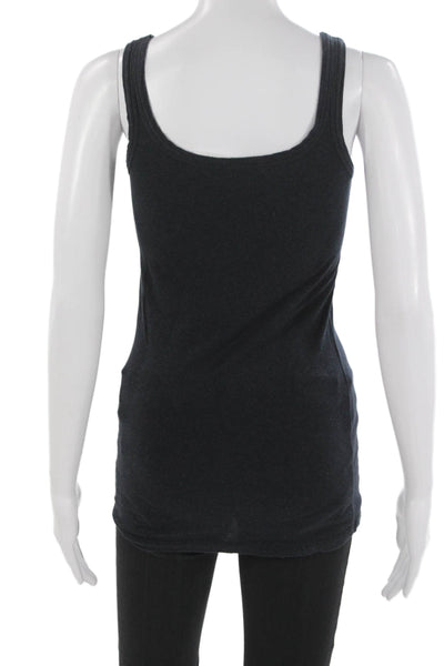 Theory Womens Basic Cotton Scoop Neck Sleeveless Tank Black Size M