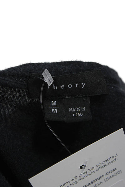 Theory Womens Basic Cotton Scoop Neck Sleeveless Tank Black Size M