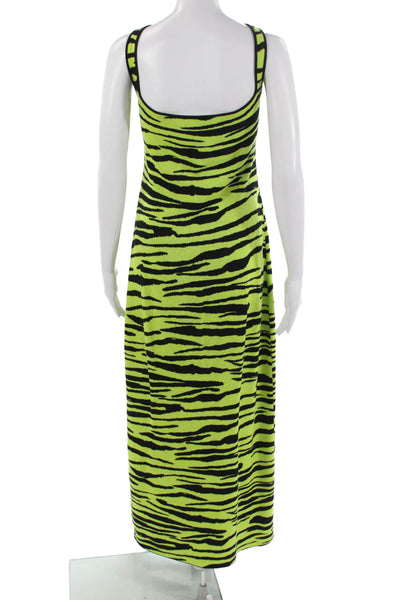 Victor Glemaud Womens Maxi Halter Green Animal Print Dress Size L