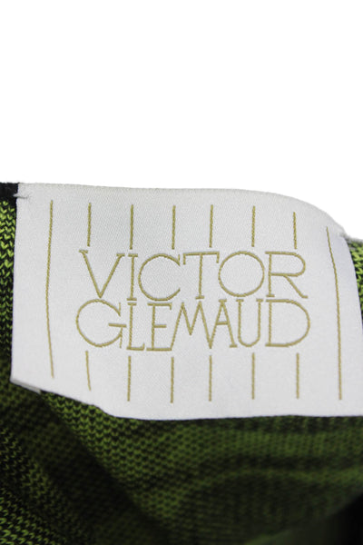Victor Glemaud Womens Maxi Halter Green Animal Print Dress Size L