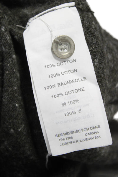 J Crew Mens Henley Long Sleeve T-Shirt Gray Cotton Size L