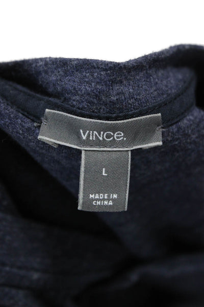 Vince Mens Henley T-Shirt Blue Cotton Long Sleeve Size L