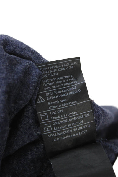 Vince Mens Henley T-Shirt Blue Cotton Long Sleeve Size L