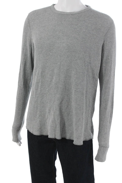Rag & Bone Mens Gray Long Sleeve Cotton T-Shirt Size L