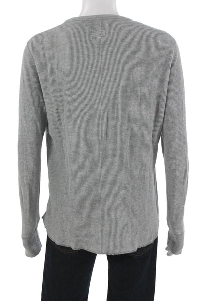 Rag & Bone Mens Gray Long Sleeve Cotton T-Shirt Size L