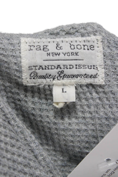 Rag & Bone Mens Gray Long Sleeve Cotton T-Shirt Size L
