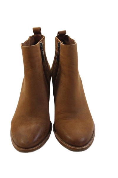 Blondo Womens Suede Pleated Detail Heeled Boots Brown Size 7.5