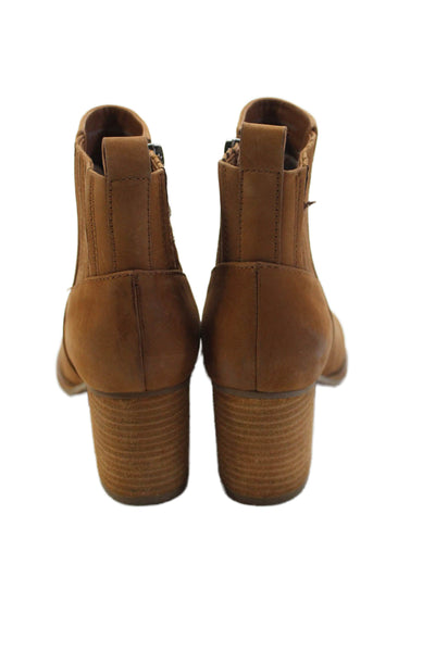 Blondo Womens Suede Pleated Detail Heeled Boots Brown Size 7.5
