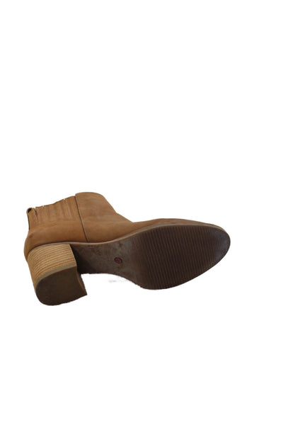 Blondo Womens Suede Pleated Detail Heeled Boots Brown Size 7.5