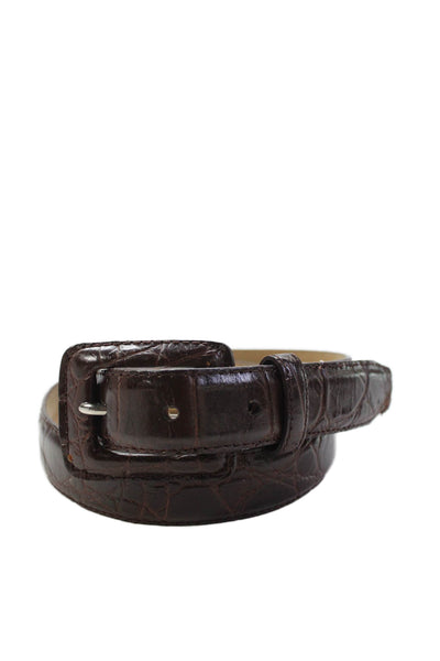 WCM New York Womens Leather Animal Print Belt Brown Size M