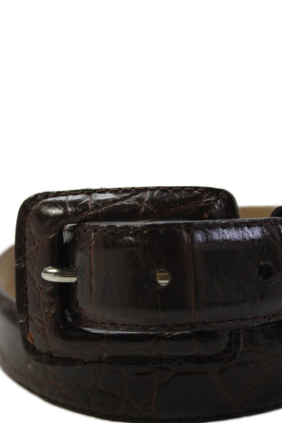 WCM New York Womens Leather Animal Print Belt Brown Size M