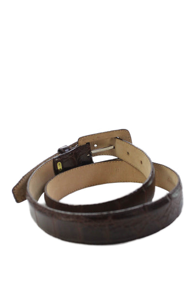 WCM New York Womens Leather Animal Print Belt Brown Size M