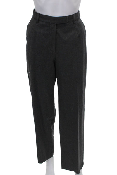 Giorgio Armani Womens Gray Wool Dress Pants Zip Inseam 30 Size 40
