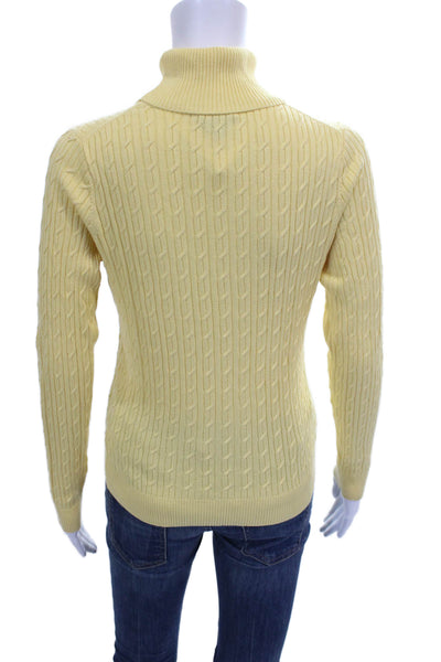 Talbots Womens Yellow Pima Cotton Turtleneck Pullover Sweater Size XS