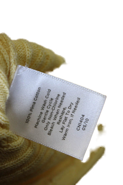 Talbots Womens Yellow Pima Cotton Turtleneck Pullover Sweater Size XS