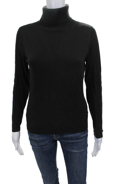 Carlisle Womens Turtleneck Modal Pullover Sweater Black Long Sleeve Size S