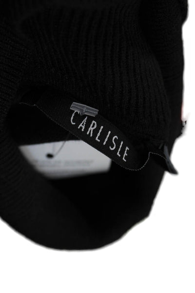 Carlisle Womens Turtleneck Modal Pullover Sweater Black Long Sleeve Size S