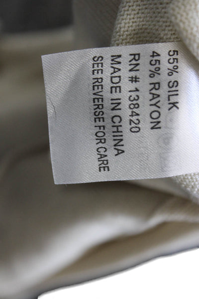 Etcetera Women Pullover Sweater Turtleneck Beige Silk Rayon Long Sleeve Size S