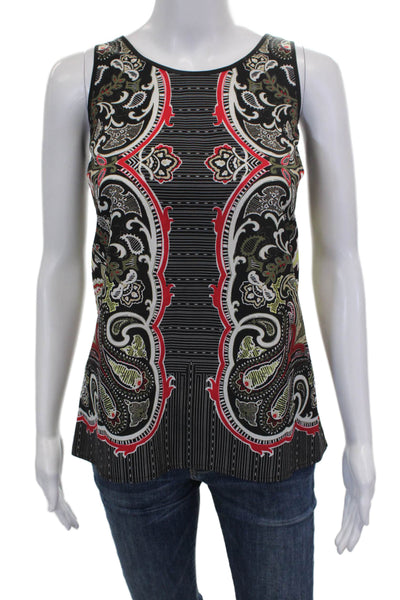 Etcetera Women Sleeveless Paisley Tunic Tank Polyester Round Neck Size 4
