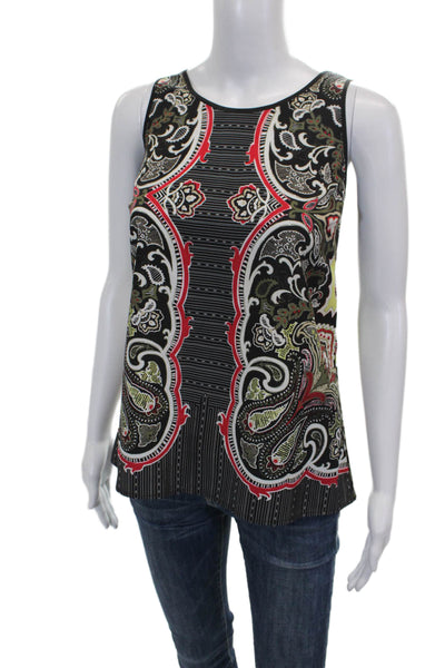 Etcetera Women Sleeveless Paisley Tunic Tank Polyester Round Neck Size 4
