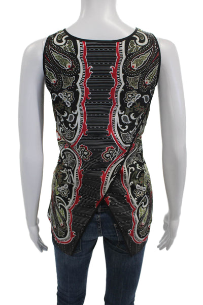 Etcetera Women Sleeveless Paisley Tunic Tank Polyester Round Neck Size 4