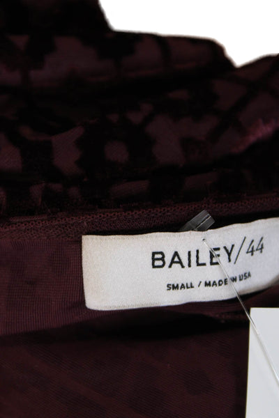 Bailey 44 Women Red Square Neck Geometric 3/4 Sleeve Basic Blouse Size S