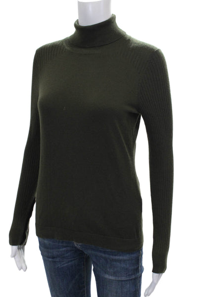Etcetera Women Pullover Sweater Green Viscose Turtleneck Long Sleeve Size S