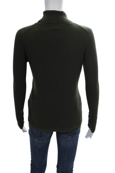 Etcetera Women Pullover Sweater Green Viscose Turtleneck Long Sleeve Size S
