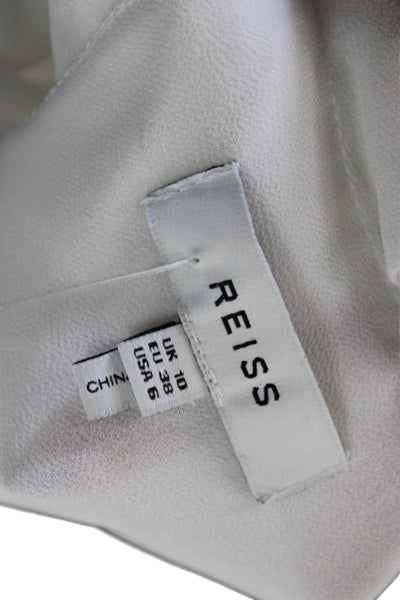 Reiss Women Tank Top Blouse White Viscose Sleeveless Round Neck Pullover Size 6