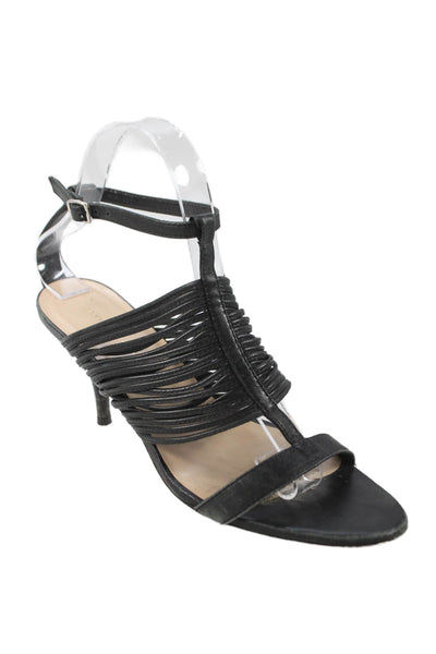 Loeffler Randall Womens Leather Strappy Sandal Heels Black Size 7.5 B