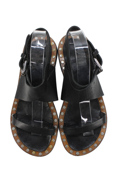 Isabel Marant Womens Leather Slingbacks Sandals Black Size 39 9
