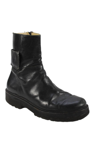 MM6 Maison Margiela Womens Leather Zip Up Ankle Boots Black Size 38 8