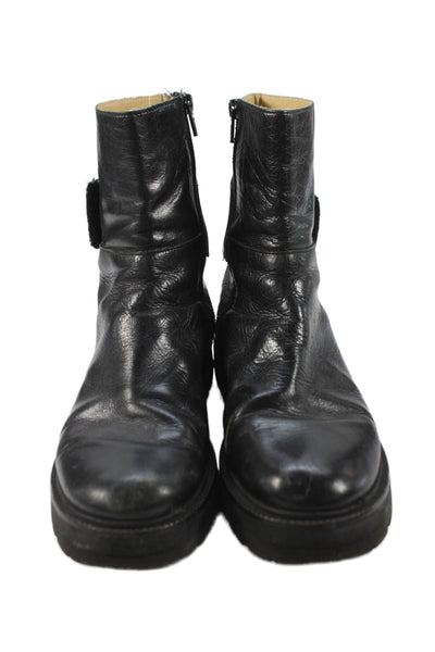 MM6 Maison Margiela Womens Leather Zip Up Ankle Boots Black Size 38 8