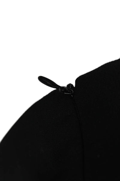 French Connection Womens Black Collared Short Sleeve Blouse Polyester Size 10