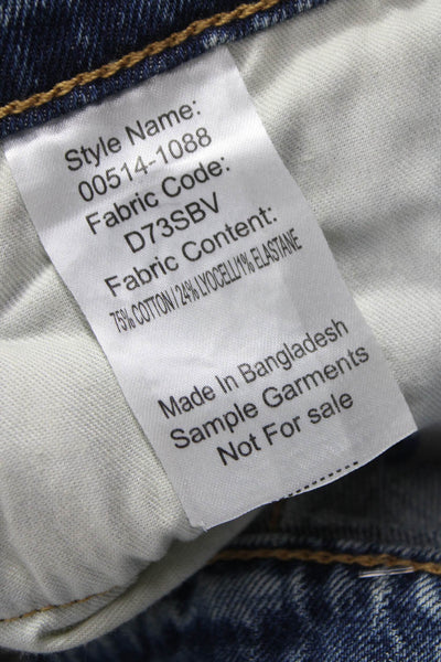 Levis Mens Straight Jeans Blue Cotton Mid Rise Button Fly Size 30
