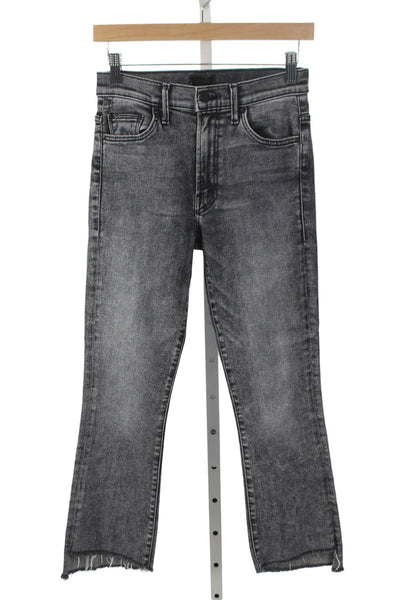 Mother Womens Cropped Jeans Gray High Rise Cotton Size 26
